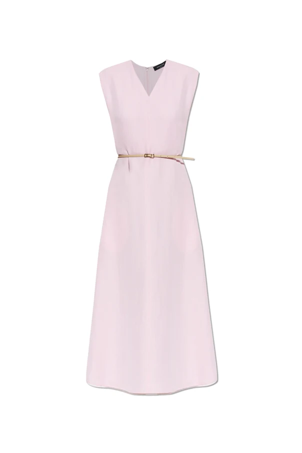 PINK Dress with a decoratively finished hem
