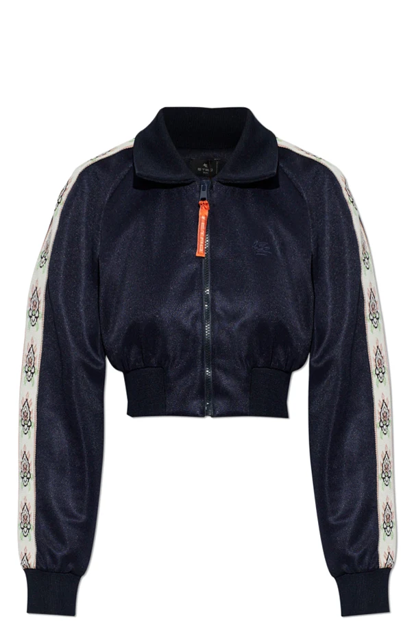 NAVY BLUE Cropped sweatshirt with embroidered logo