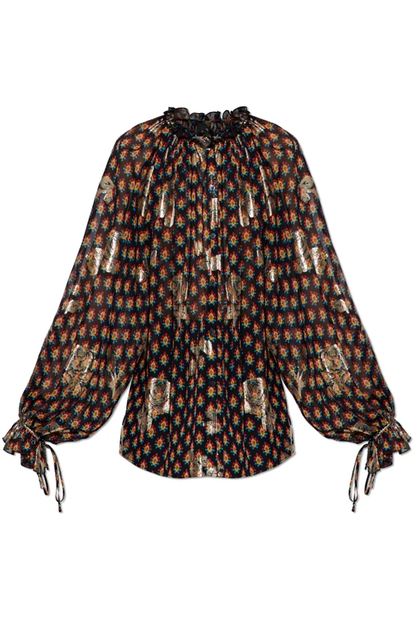 MULTICOLOUR Silk top with Lurex thread