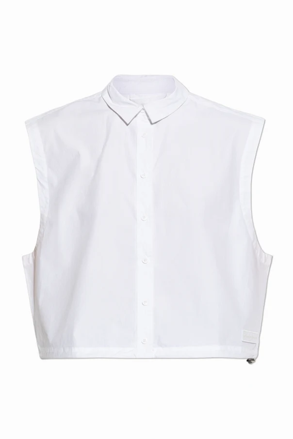 WHITE Loose-fit sleeveless shirt