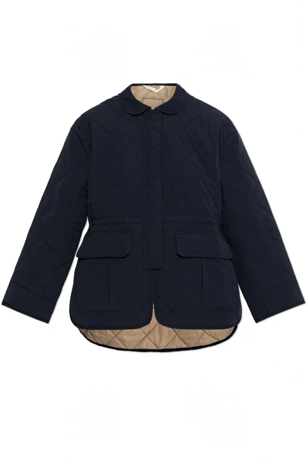 NAVY BLUE Quilted jacket with stand-up collar