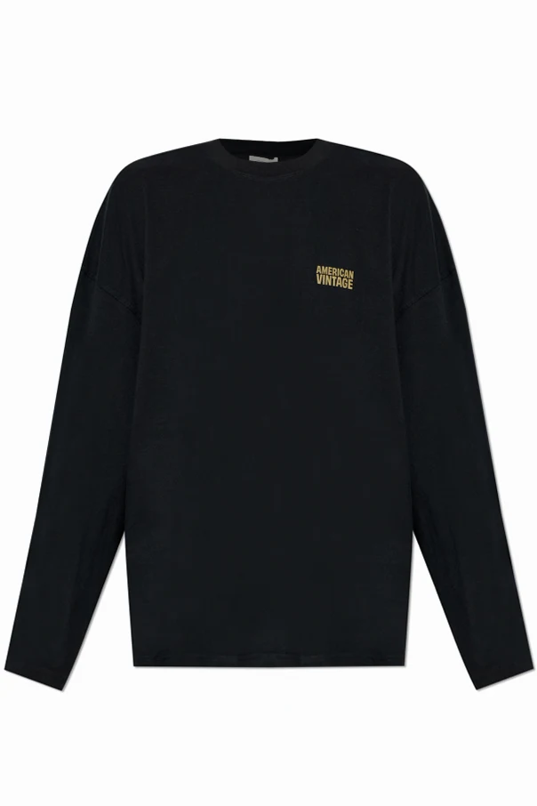 SCHWARZ Langarm-T-Shirt