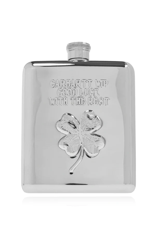 SILBER Flachmann mit Logo