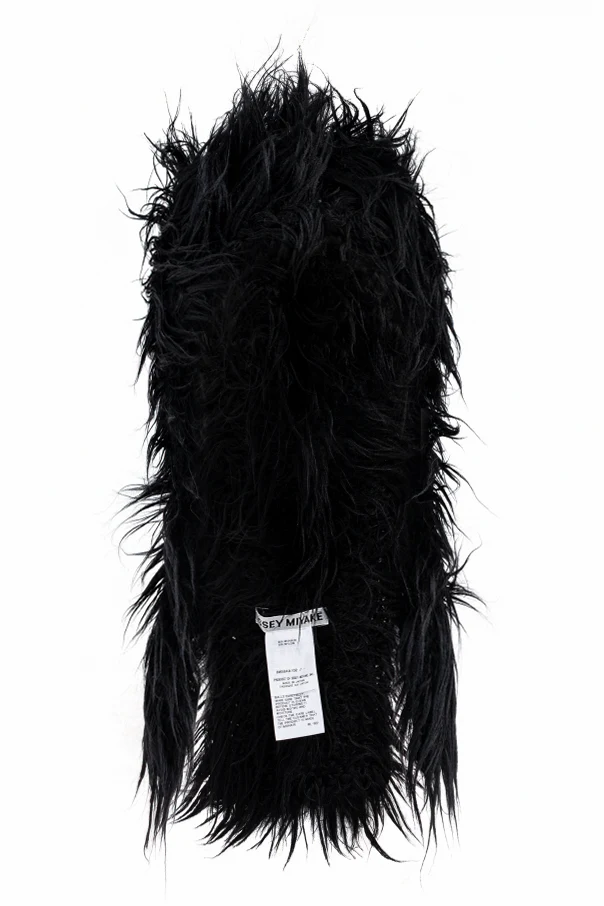 SCHWARZ Mohair-Mütze mit Ohrenschützern