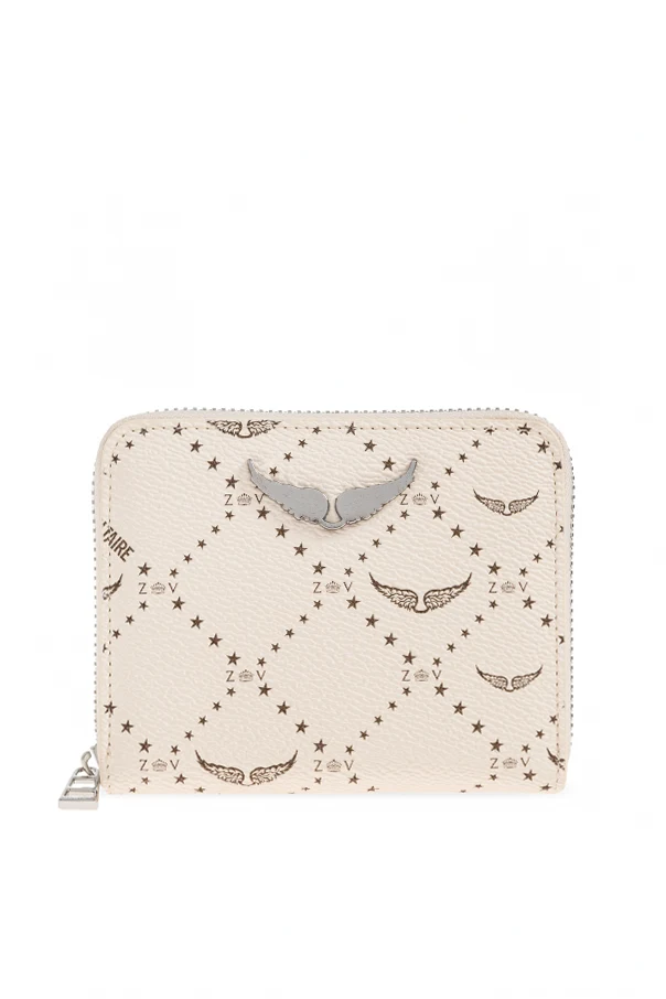 kremowy Portfel ze wzorem