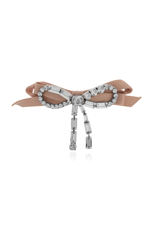 BEIGE Haarspange mit schimmernden Kristallen