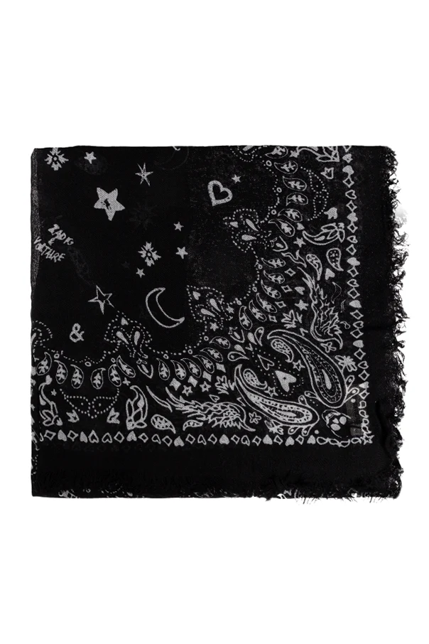 CZARNY Kaszmirowa chusta