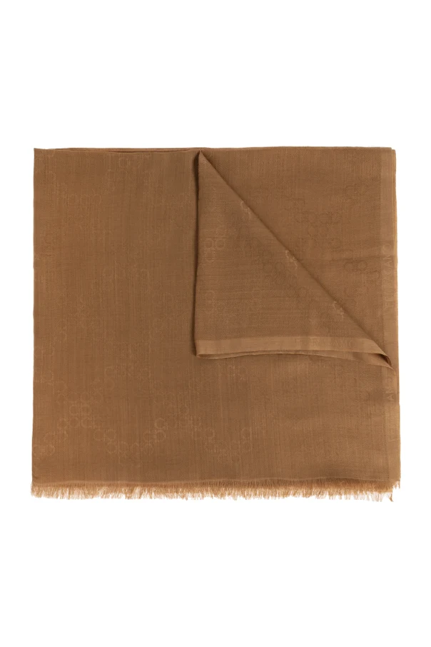 BROWN Monogrammed scarf
