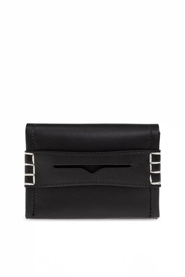 BLACK Leather card holder