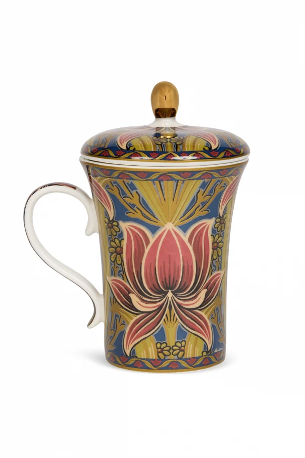 MULTICOLOUR Porcelain mug with lid