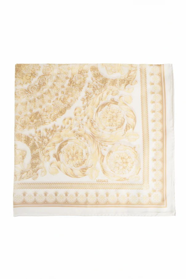 YELLOW  Silk scarf with ‘Barocco’ motif