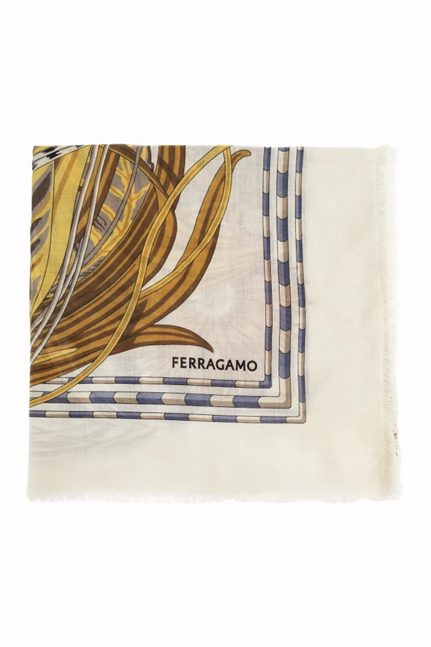 cream Scarf with print