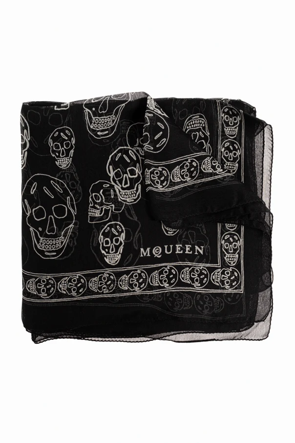 BLACK Scarf with a distinctive skull motif