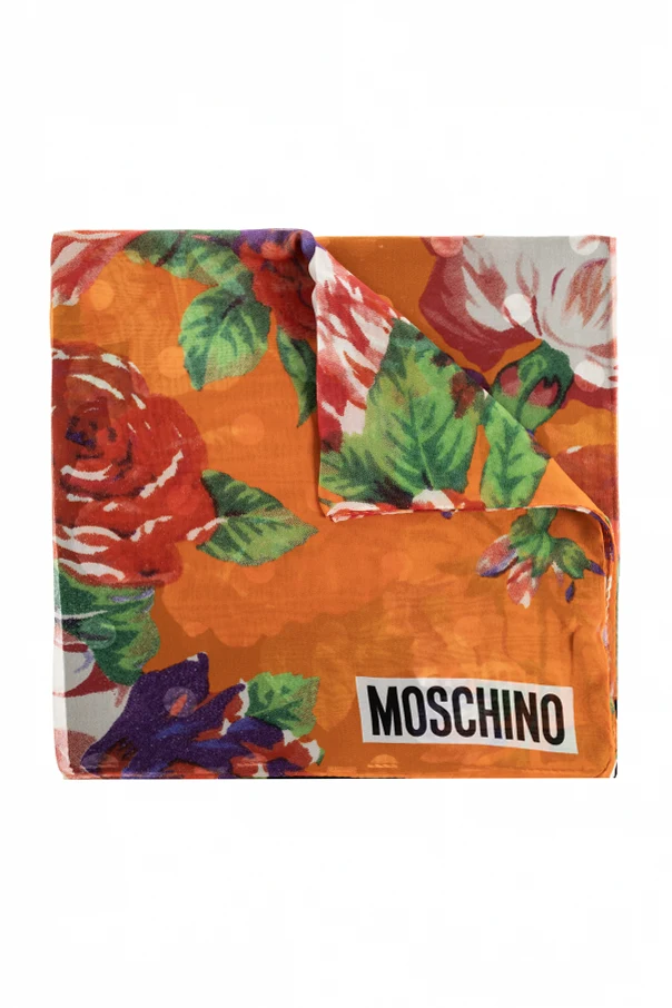 ORANGE Scarf with floral motif