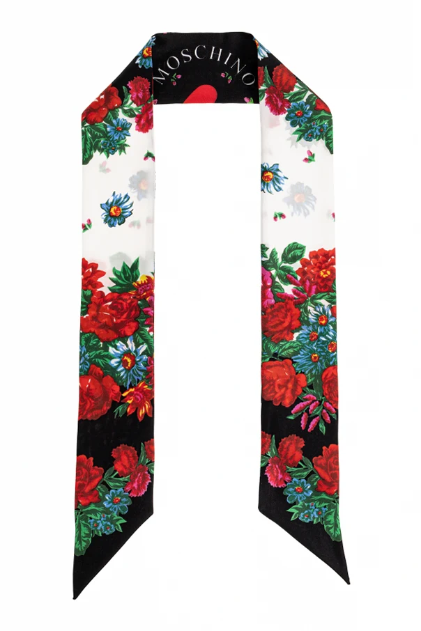 MULTICOLOUR Silk scarf with floral motif