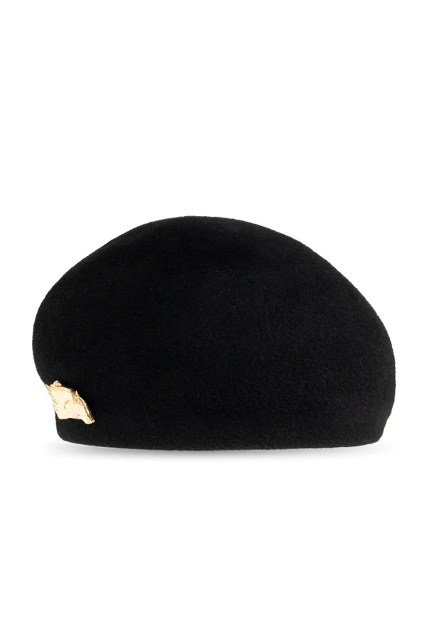 SCHWARZ Barett aus Kaninchenhaar
