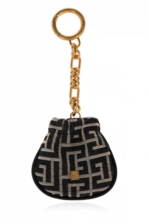 CZARNY Brelok do kluczy z monogramem