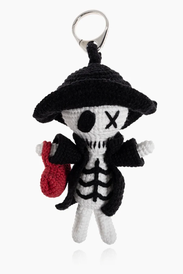 CZARNY Ręczne robiona lalka z brelokiem