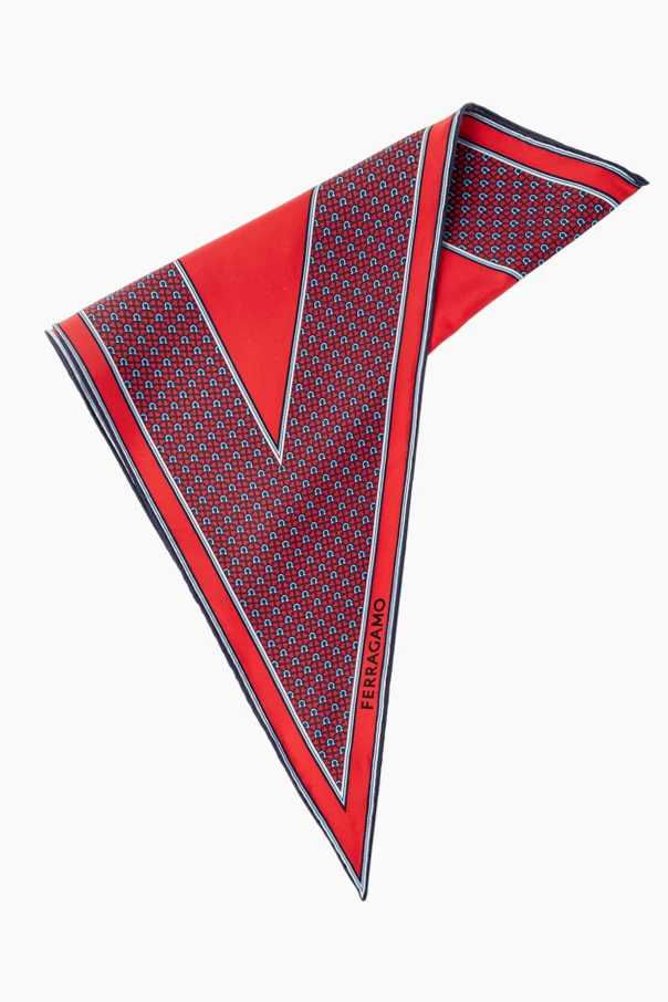 RED Triangle scarf with print