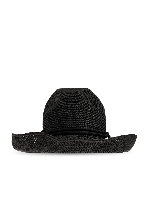 BLACK Hat with decorative cord