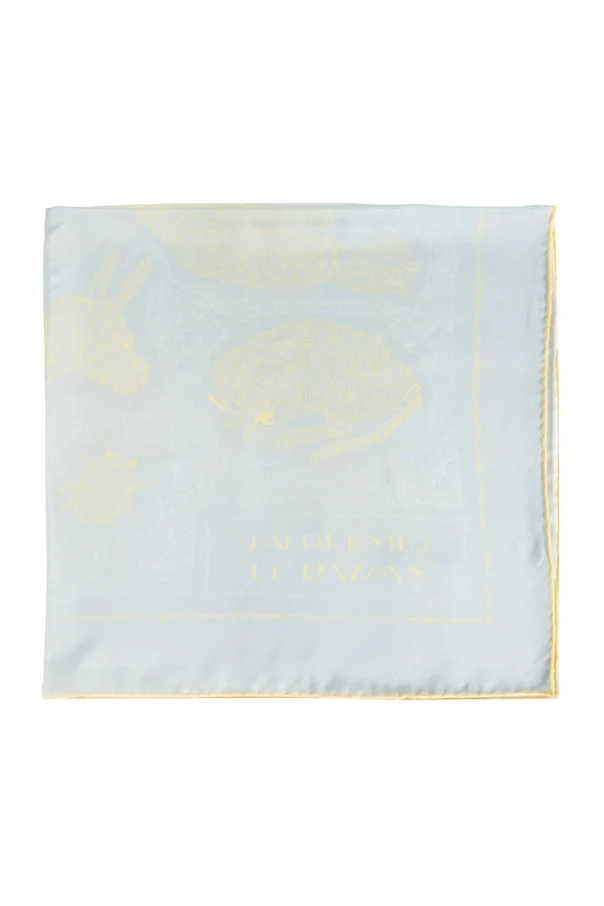 light blue Silk scarf with print