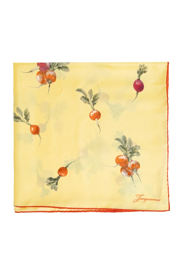 YELLOW  Silk scarf with print