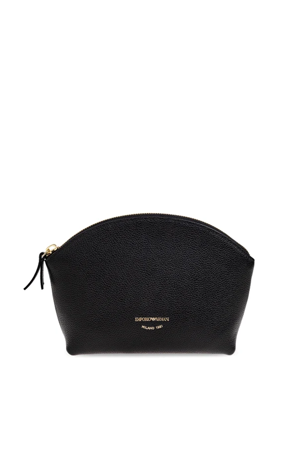 CZARNY Skórzana kosmetyczka