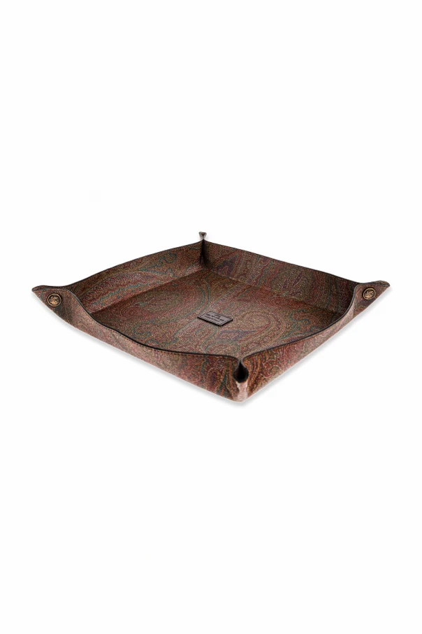 BROWN Square tray with logo