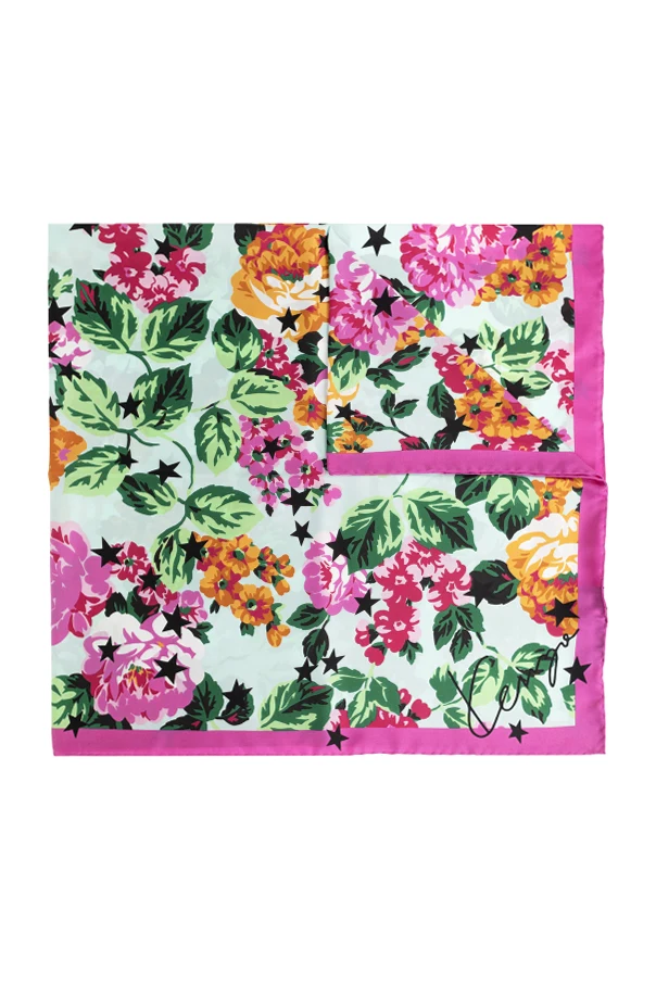 MEHRFARBIG Seidenschal mit Blumenmuster