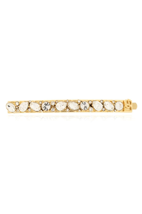 GOLD Haarspange mit funkelnden Kristallen