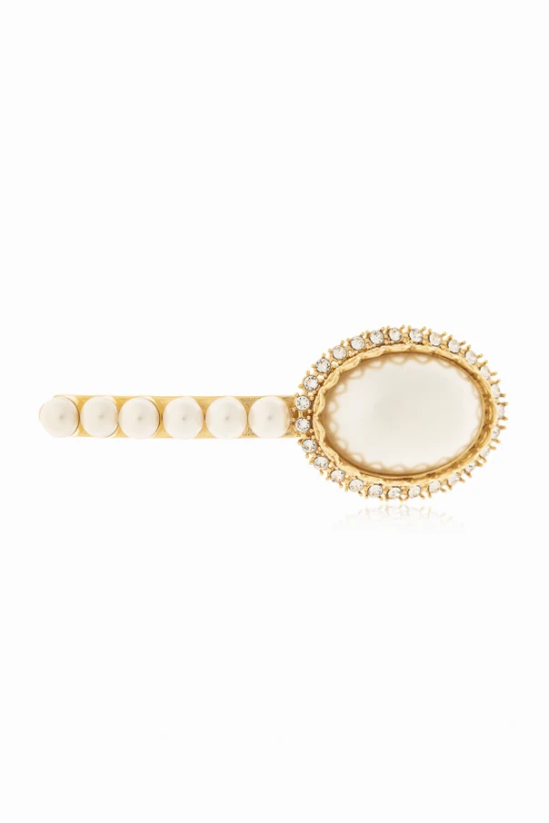 GOLD Haarspange mit Glasperlen