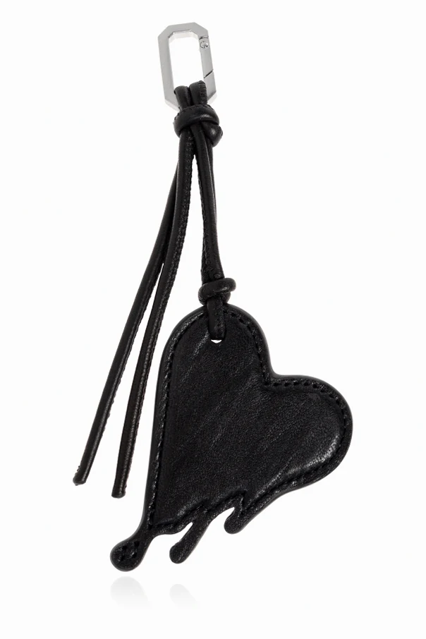 CZARNY Skórzany brelok ‘Drip Heart’