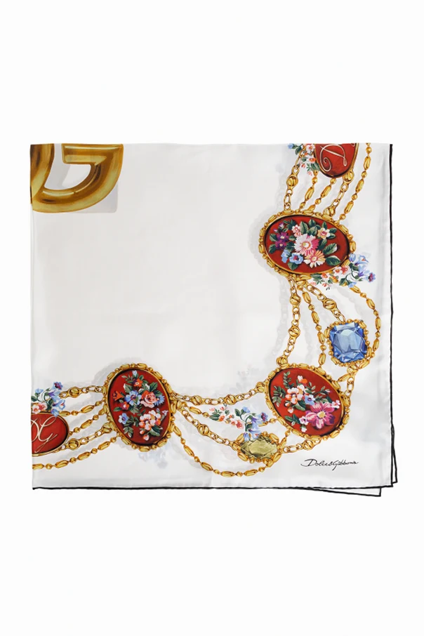 WEISS Seidenschal mit Print