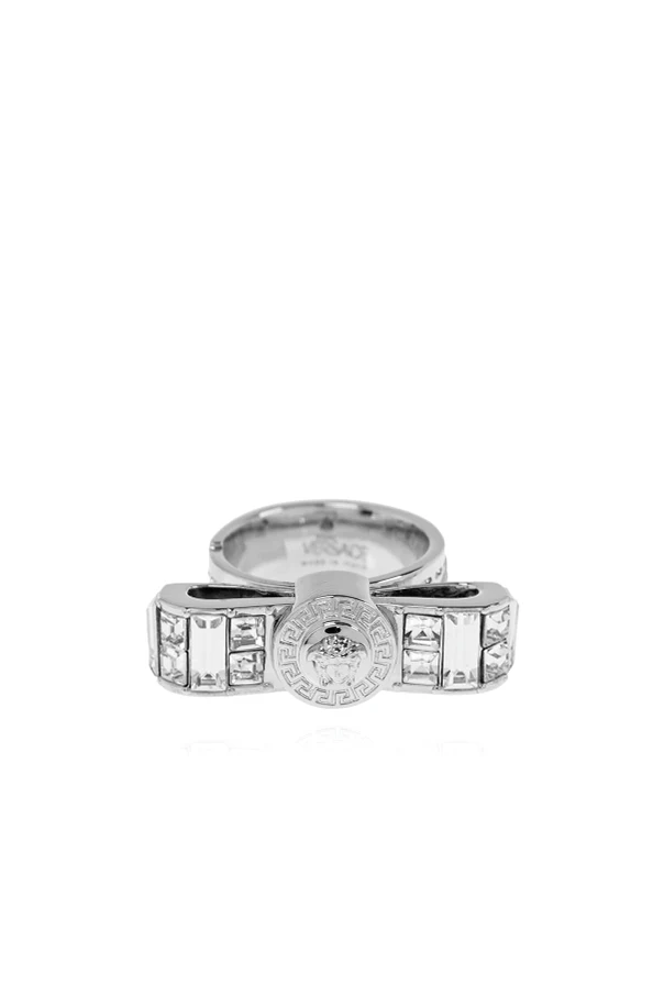 SILBER Ring mit schimmernden Kristallen