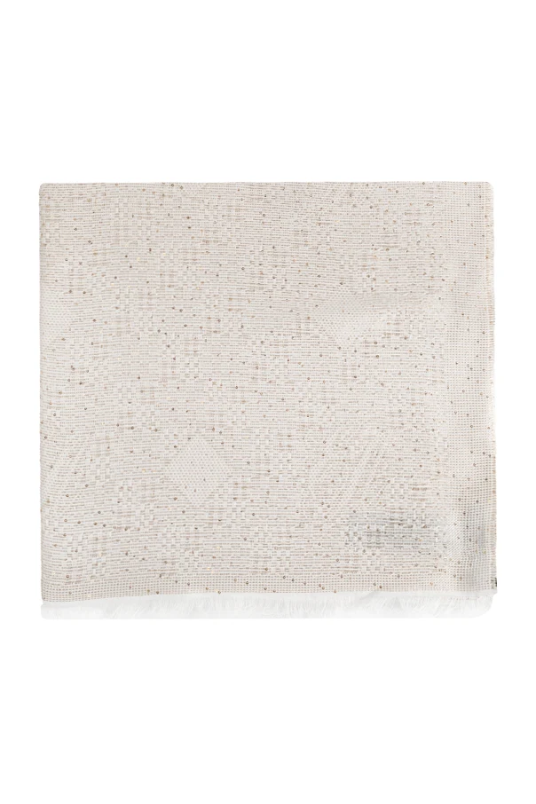 cream Scarf with lurex thread and shimmering sequins