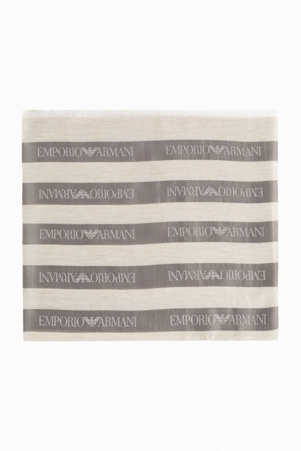 cream Scarf with a striped pattern