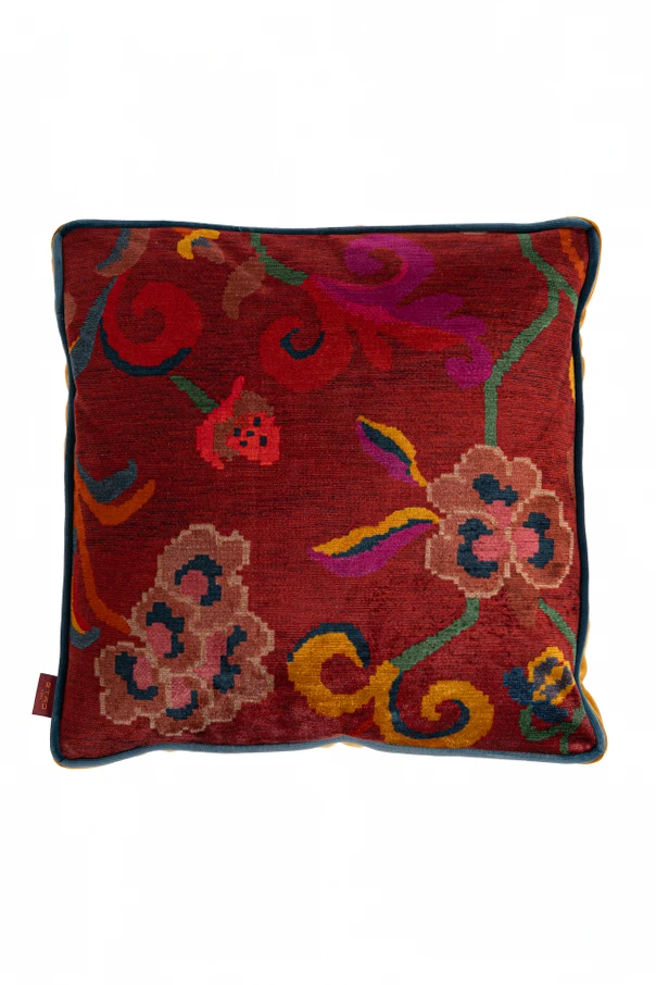 MULTICOLOUR Cushion with floral and striped pattern