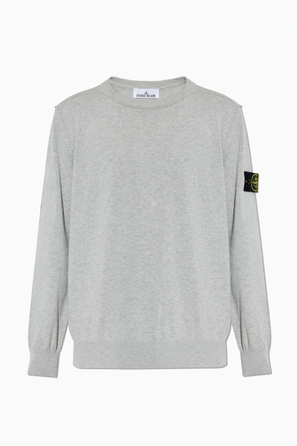 GRAU Pullover mit Logo-Patch