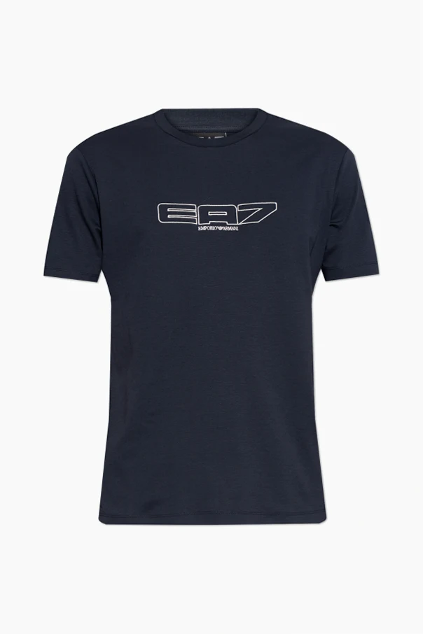 GRANATOWY T-shirt z logo