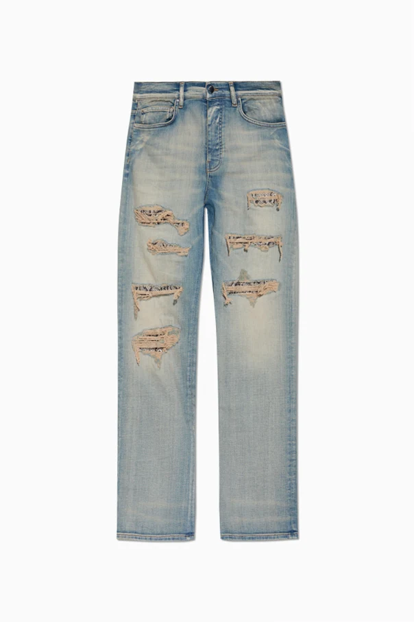 jasnoniebieski Jeansy z efektem vintage