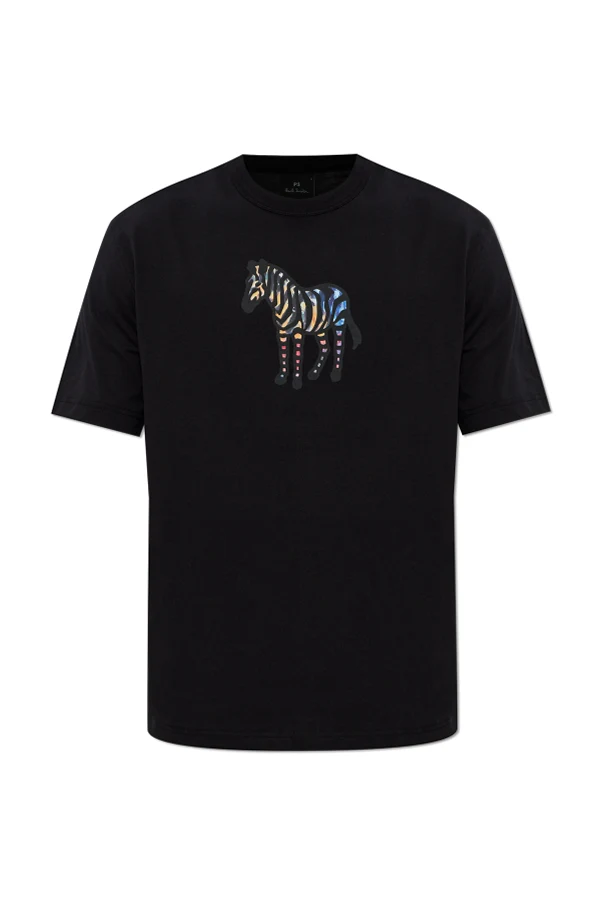 SCHWARZ T-Shirt mit aufgedrucktem Logo