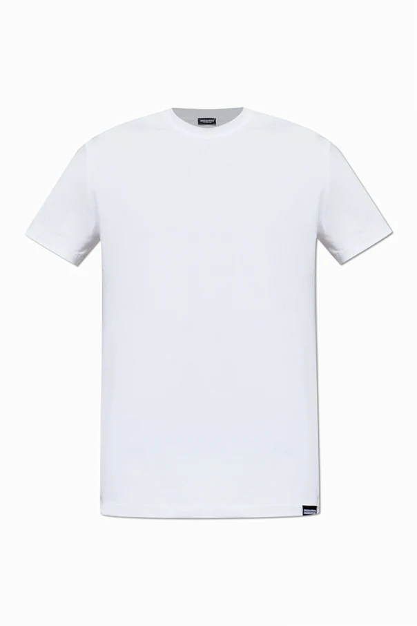 BIAŁY  T-shirt bieliźniany z okrągłym dekoltem