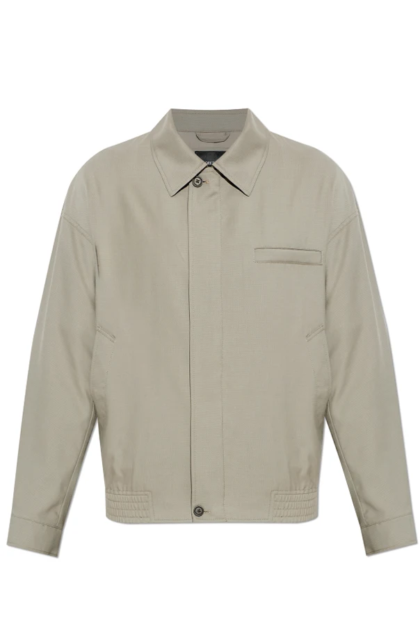 GRAU Wolljacke mit Kragen