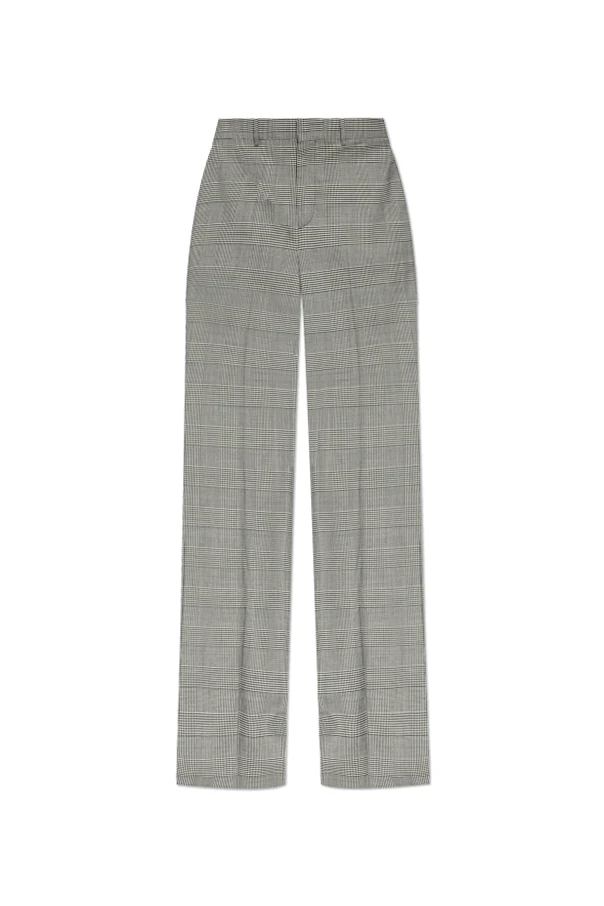 GREY Wool pants with houndstooth pattern