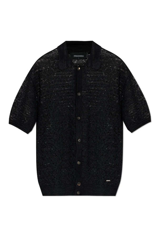 CZARNY Kardigan z krótkimi rękawami