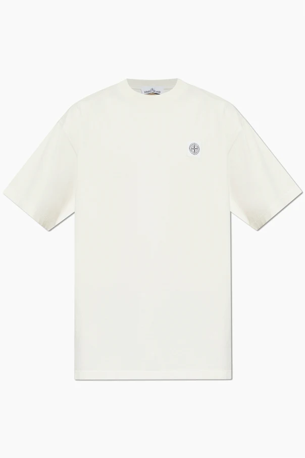 CREME T-Shirt mit Logo-Patch