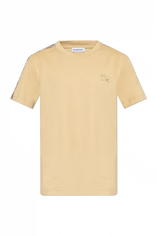 beżowy T-shirt z logo