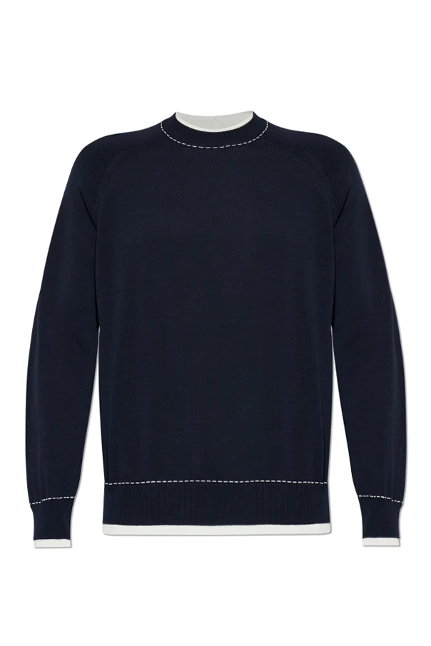 MARINEBLAU Pullover mit Rundhalsausschnitt
