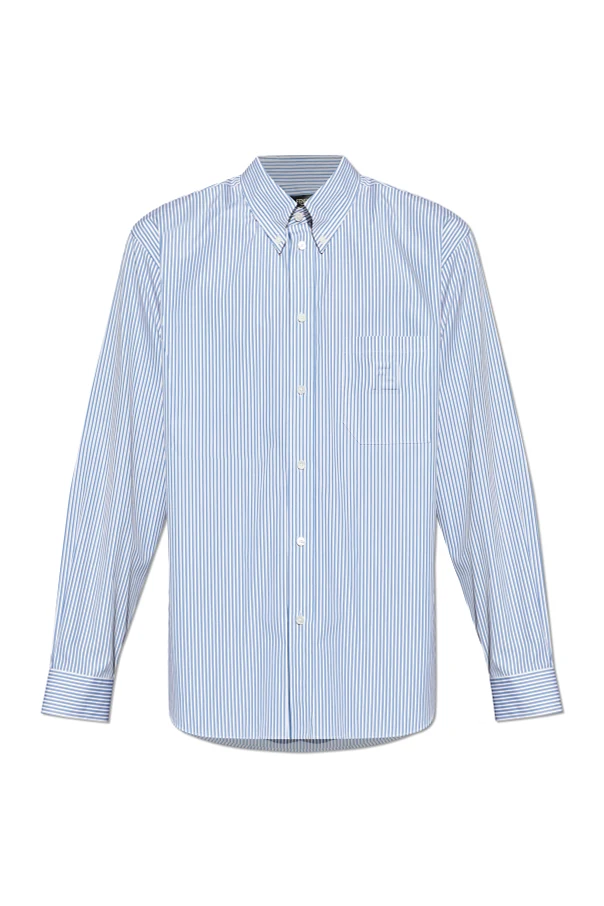 BLUE Shirt with a striped pattern
