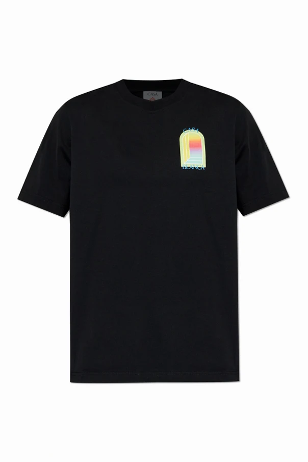 CZARNY T-shirt z logo